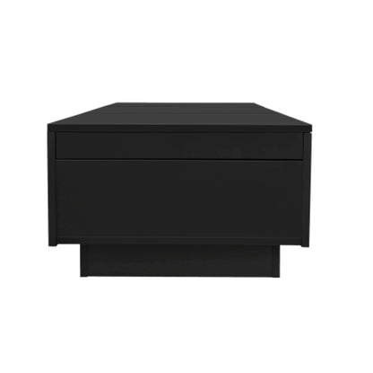 Coffee Table, Black High-Gloss Living Room Table With Push-Pull Storage Structure, Double-Sided Drawers