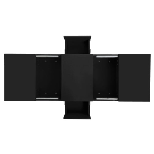 Coffee Table, Black High-Gloss Living Room Table With Push-Pull Storage Structure, Double-Sided Drawers